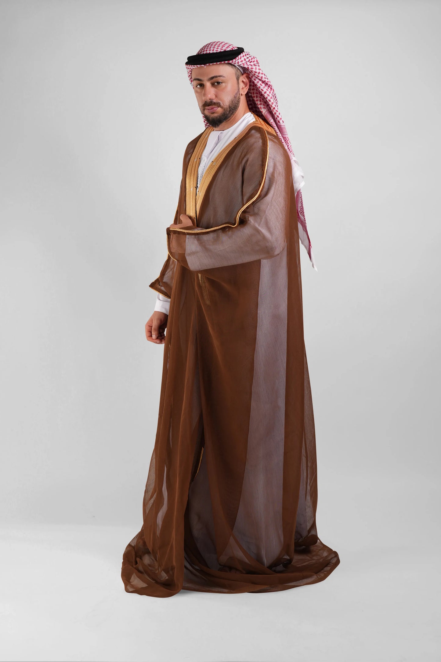 Royal Brown Gold Malaki Bisht