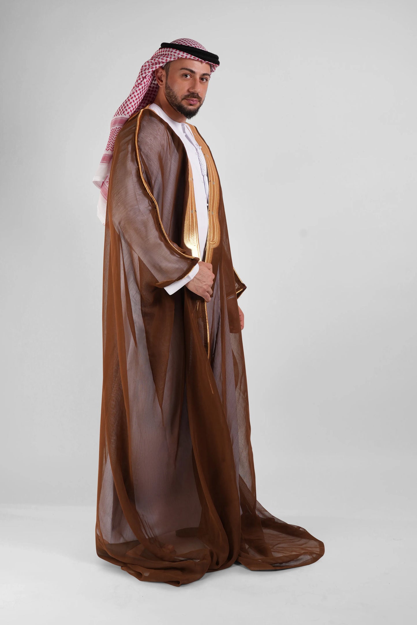 Royal Brown Gold Malaki Bisht
