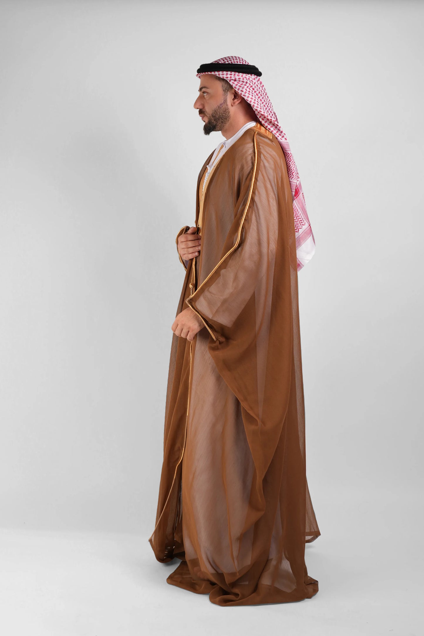 Royal Brown Gold Malaki Bisht