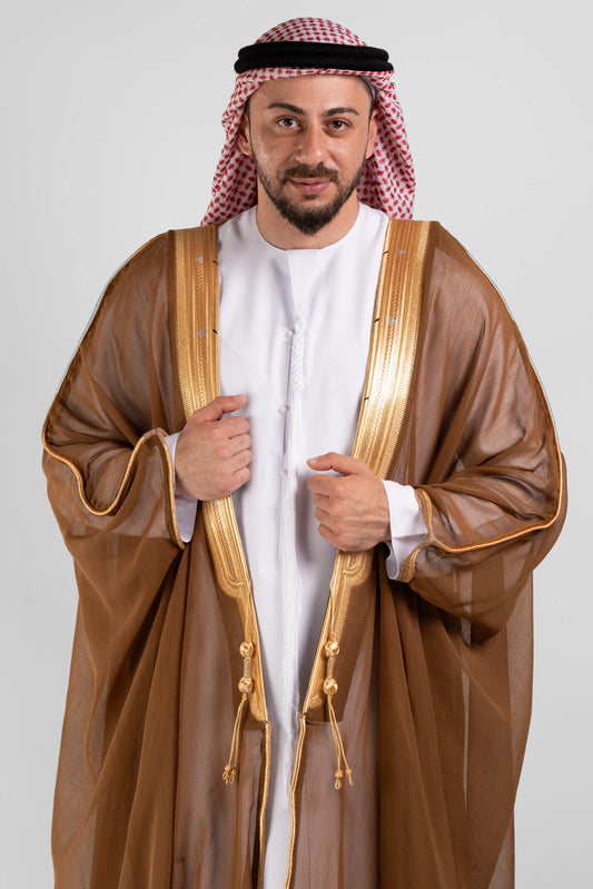 Royal Brown Gold Malaki Bisht